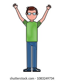 young man with glasses avatar character