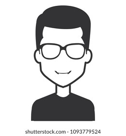 young man with glasses avatar character