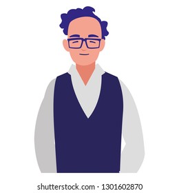 young man with glasses avatar character