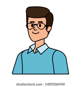 young man with glasses avatar character