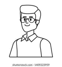 young man with glasses avatar character