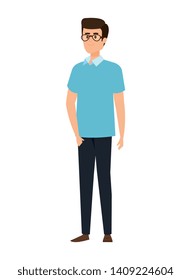young man with glasses avatar character