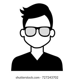 young man with glasses avatar character