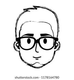 young man with glasses and beard head
