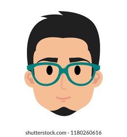 young man with glasses and beard head