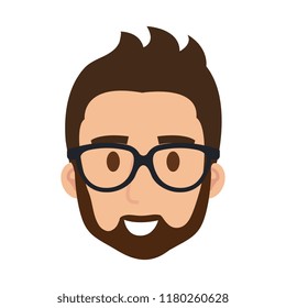 young man with glasses and beard head