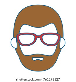 young man with glasses head avatar character