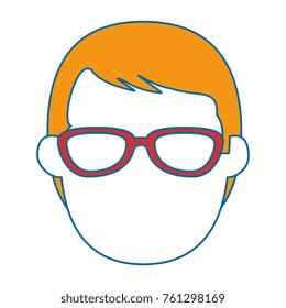 young man with glasses head avatar character
