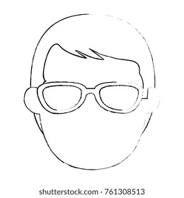 young man with glasses head avatar character