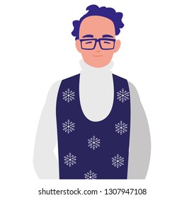 young man with glasses and winter clothes