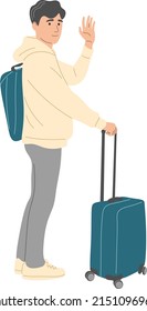 A young man goes on a journey and says goodbye.