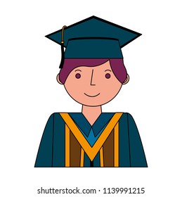 young man graduated avatar character