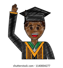 young man graduated avatar character