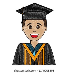 young man graduated avatar character