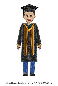 young man graduated avatar character