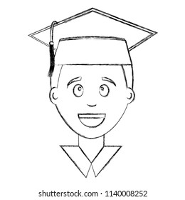 young man graduated avatar character