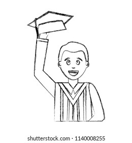young man graduated avatar character