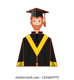 young man graduated avatar character
