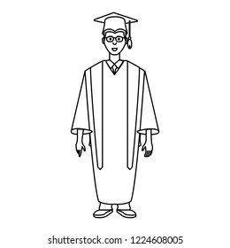 young man graduated avatar character