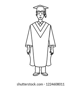 young man graduated avatar character