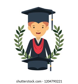 young man graduating avatar character