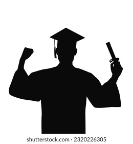 A young man graduted student silhouette 