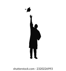 A young man graduted student silhouette 