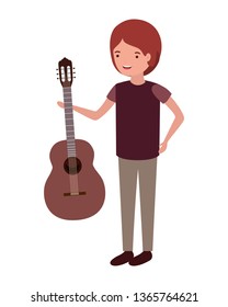 young man with guitar character