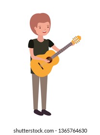 young man with guitar character