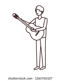 young man with guitar character