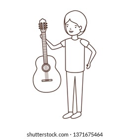 young man with guitar character