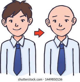 Young man had lost his hair