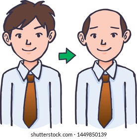 Young man had lost his hair