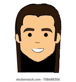 young man with hair long avatar character
