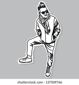 Young Man - Hand Drawn