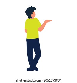 young man hand up icon