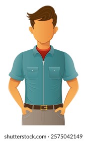 young man is handsome modern and promising vector illustration isolated on white background