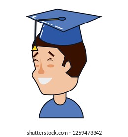 young man with hat graduation