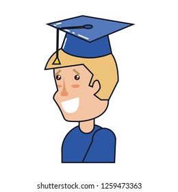 young man with hat graduation