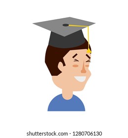 young man with hat graduation