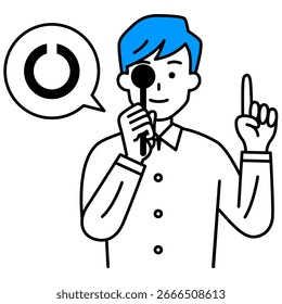 Hombre joven que se hace una prueba del ojo