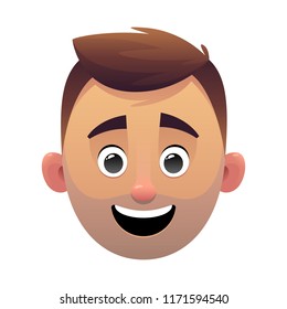 young man head avatar cartoon face character vector