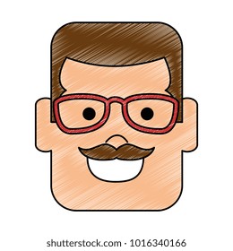 young man head avatar character