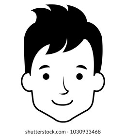 young man head avatar character