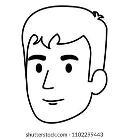 young man head avatar character