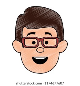 young man head avatar character