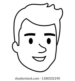 young man head avatar character