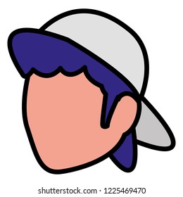 young man head avatar character