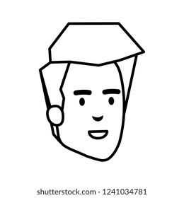 young man head avatar character