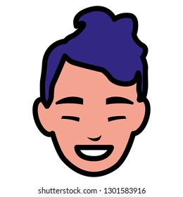 young man head avatar character